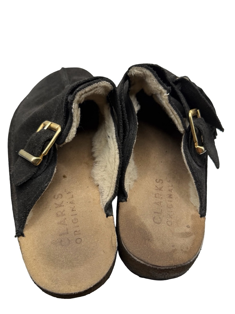 Clark’s Original | Women’s  Black Suede Slide Mules with Tassel and Buckle | 7 - Picture 6 of 9